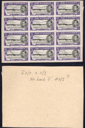 Ascension SG38 1/2d black and violet Perf 13.5 EARLY PRINTING (no Long E) RARE