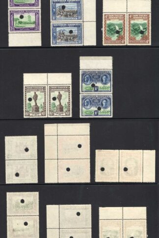 Southern Rhodesia SG53/60 1940 BSACo Set in Proofs PAIRS