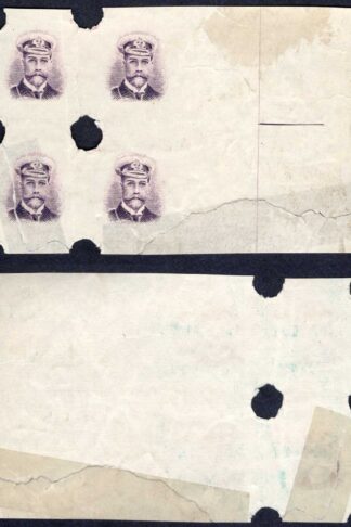 Southern Rhodesia SG8 8d vignette only Block of Four (tear affecting bottom pai