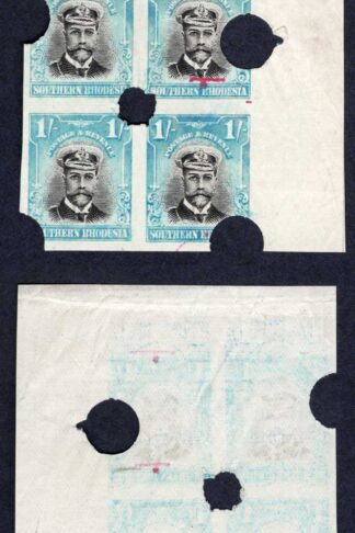 Southern Rhodesia SG10 1/- Admiral Proof Corner Block