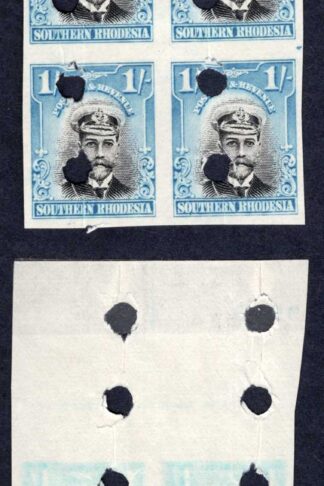 Southern Rhodesia SG10 1/- Admiral Proof Corner Block PLATE NUMBER