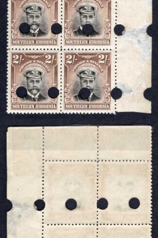 Southern Rhodesia SG12 2/- Admiral Proof Block