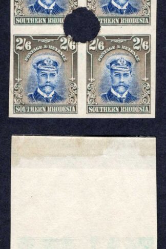 Southern Rhodesia SG13 2/6 Admiral Plate Proof Block