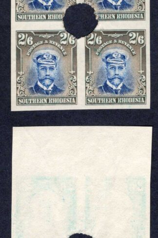 Southern Rhodesia SG13 2/6 Admiral Plate Proof Block