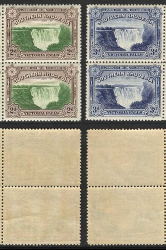 Southern Rhodesia SG29/30 Victoria Falls Set U/M Block Cat 120++ pounds
