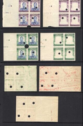 Southern Rhodesia SG40/2 1937 SET in Positional Plate Proof Blocks