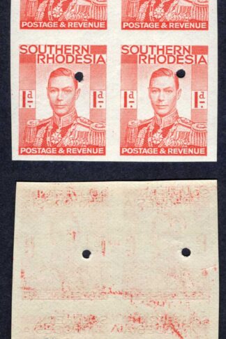 Southern Rhodesia SG41 1d KGVI Proof Block of Four
