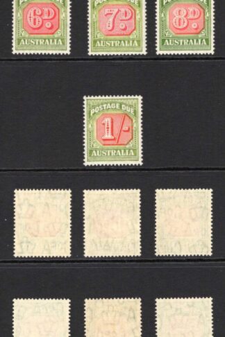 Australia SGD119/28 1946 Post Due Set of 10 SUPERB U/M Cat 120 pounds