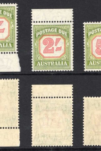 Australia SGD129/31 1953 Post Due Set of 3 in Yellow green SUPERB U/M Cat 35 po