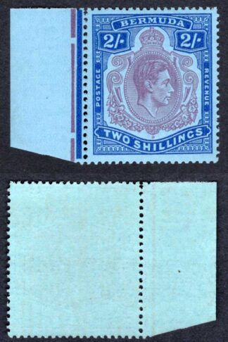 Bermuda SG116e 2/- Reddish purple and blue/pale blue Perf 13 U/M Cat 18 pound