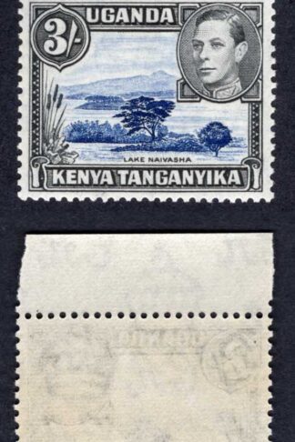 KUT SG147 3/- Deep Ultramarine and black SUPERB U/M Cat 75 pounds