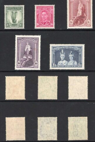 Australia SG164/78 1937 Set of 14 (High values on thick paper) U/M Cat 250 poun