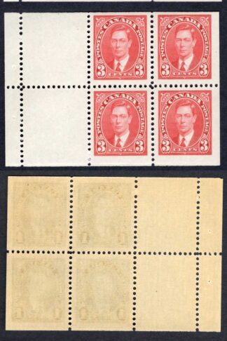 Canada SG357a/9a Set of Booklet panes 4 stamps and 2 labels U/M Cat 96.50