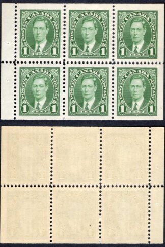 Canada SG357b 1d Booklet pane of 6 U/M Cat 12.5 pounds