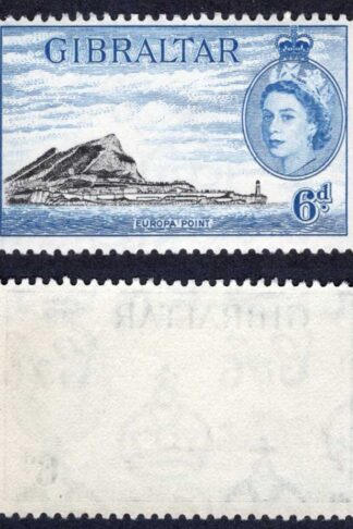 Gibraltar SG153a 6d Black and Blue SUPERB U/M Cat 12 pounds