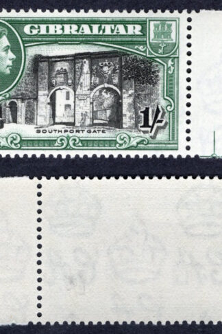 Gibraltar SG127a 1/- perf 13.5 SUPERB U/M Cat 75 pounds