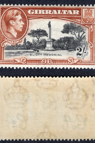 Gibraltar SG128 2/- perf 14 SUPERB U/M Cat 75 pounds