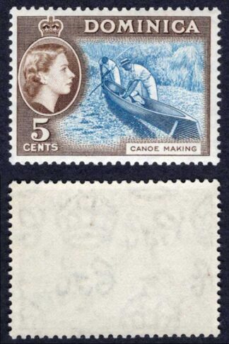 Dominica SG147a 5c Blue and Deep Brown SUPERB U/M Cat 50 pounds