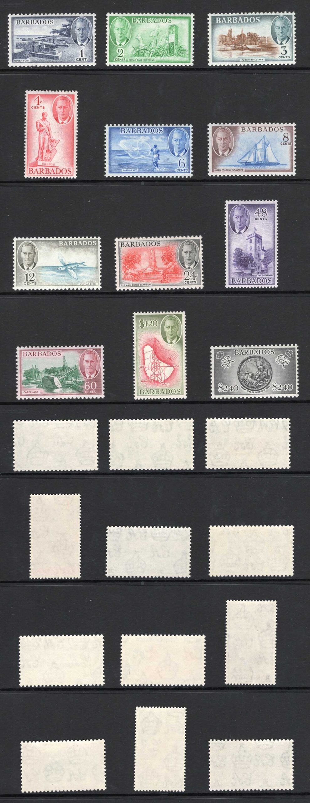 Barbados SG271/82 1950 set of 12 SUPERB U/M Cat 70 pounds