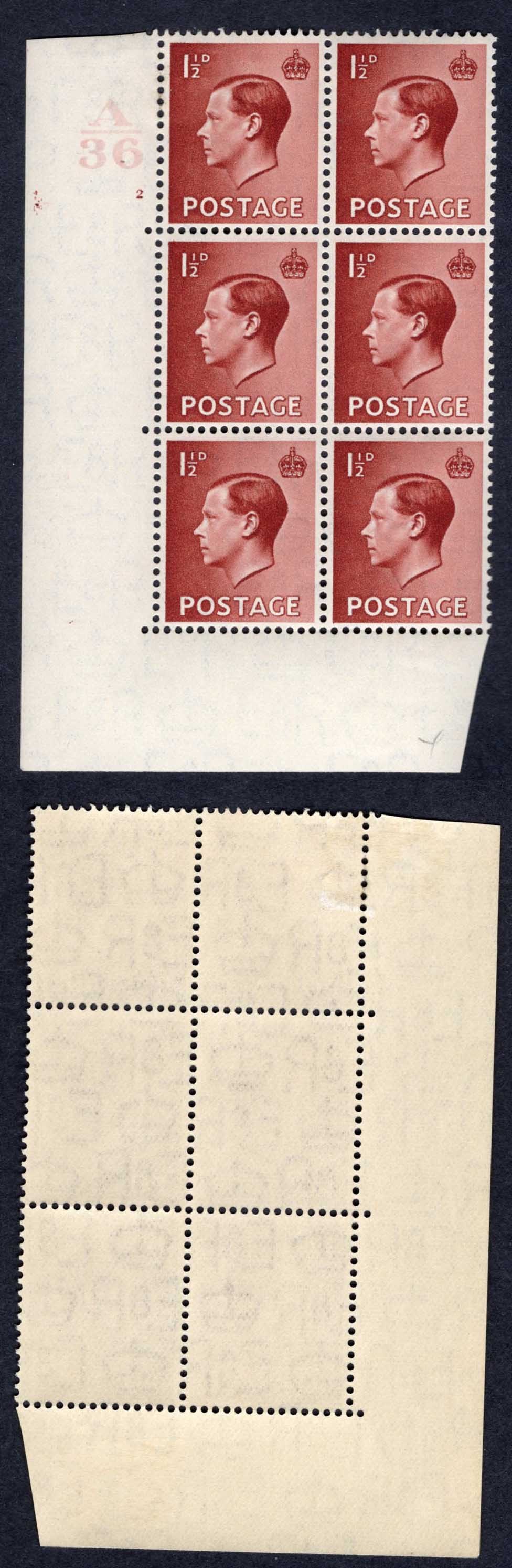 KEVIII 1 1/2d Cylinder Block A36 2 no dot Hair Flaw Retouched Control Block 6 m/m
