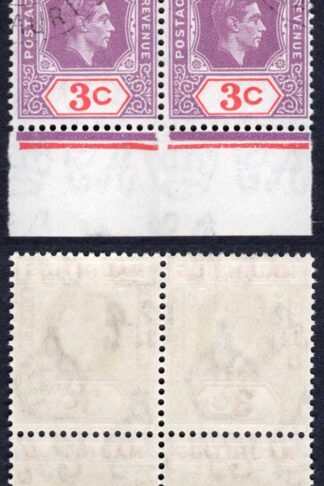 Mauritius SG253d 3c deep purple and carmine CTO Port Louis 30 JU 50 Cat 16++