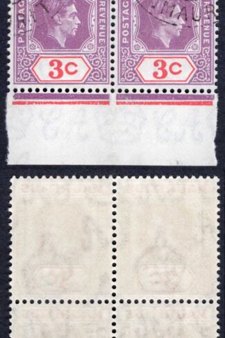 Mauritius SG253d 3c deep purple and carmine CTO Port Louis 30 JU 50 Cat 16++