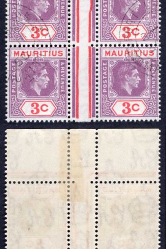 Mauritius SG253d 3c deep purple and carmine CTO Port Louis 30 JU 50 Cat 16++