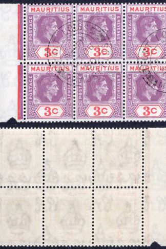 Mauritius SG253d 3c deep purple and carmine CTO Port Louis 30 JU 50 Cat 24++