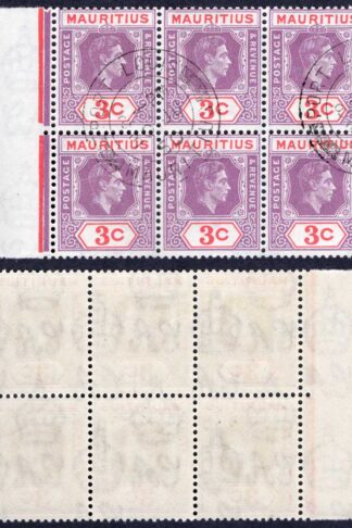 Mauritius SG253d 3c deep purple and carmine CTO Port Louis 30 JU 50 Cat 24++