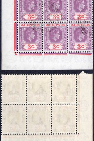 Mauritius SG253d 3c deep purple and carmine CTO Port Louis 30 JU 50 Cat 24++