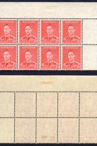 Australia SG184/ASC188za 2d scarlet perf 15 x 14 Plate 1 Block RARE