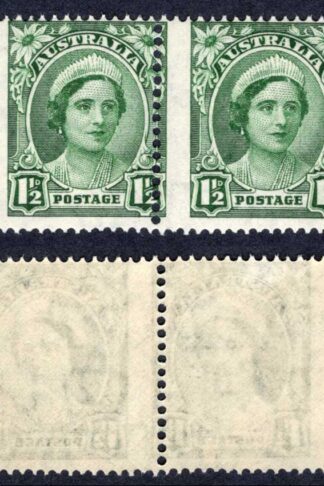 Australia SG204/ASC 226bb 1/2d Green 3mm misplacement of vertical perfs to left