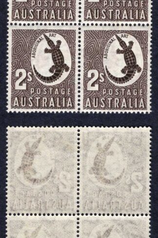 Australia SG224/ASC263a 2/- Crocodile VERY THIN PAPER Superb U/M Block