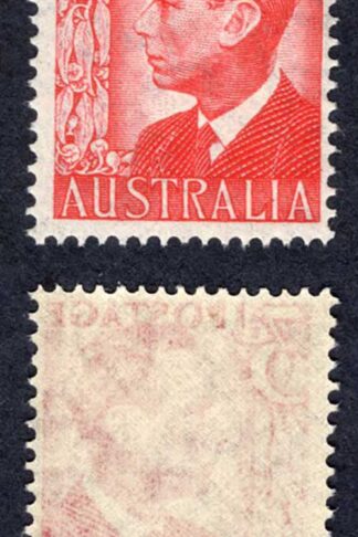 Australia ASC 251a 1951 3d scarlet on very thin paper U/M