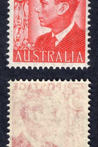 Australia ASC 251a 1951 3d scarlet on very thin paper U/M