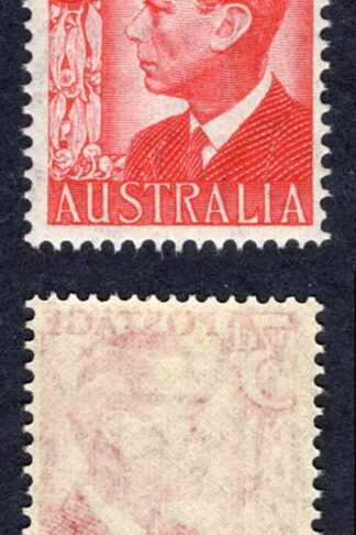 Australia ASC 251a 1951 3d scarlet on very thin paper U/M