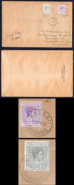 Bahamas SG152 and SG154 2d and 3d on a Selfridge FDC