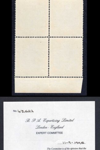 Bermuda SG120c 1946 12/6d grey and orange-yellow block of four Stamps U/M