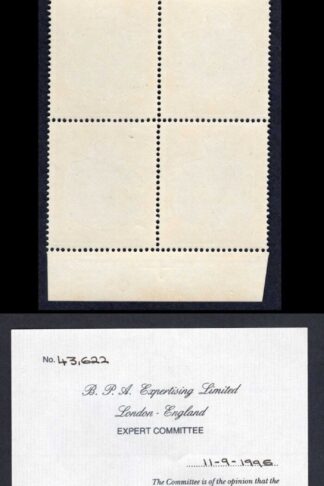 Bermuda SG120c 1946 12/6d grey and orange-yellow block of four Stamps U/M