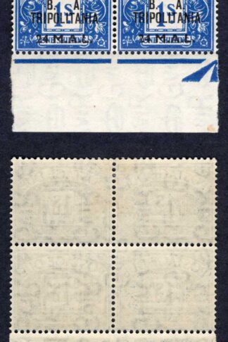 Tripolitania SGTD10b 1/- Post Due Block inc No STOP after B M/M Cat 865 pounds
