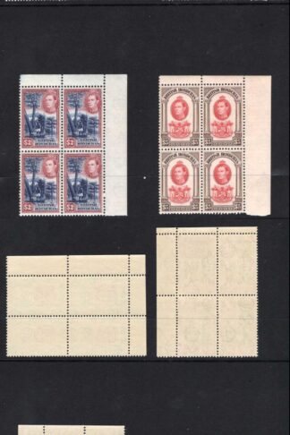 British Honduras SG150-161 KGVI Set of 12 in U/M Blocks Cat 900 pounds