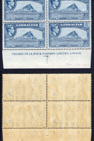 Gibraltar SG125 3d Perf 13.5 imprint block of four U/M Cat 152 pounds