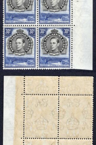 KUT SG141 1939 30c perf 13.25 Sheet Number Block U/M Cat 240++ pounds