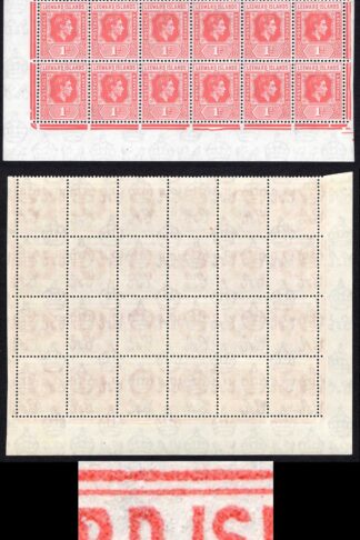 Leeward Is SG99da 1948 1d red with R7/3 DI flaw U/M Cat 384 pounds