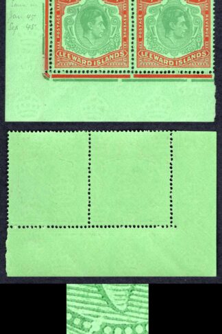 Leeward Is SG113c 10/- deep green and deep vermilion MISSING PEARL U/M Cat 1300