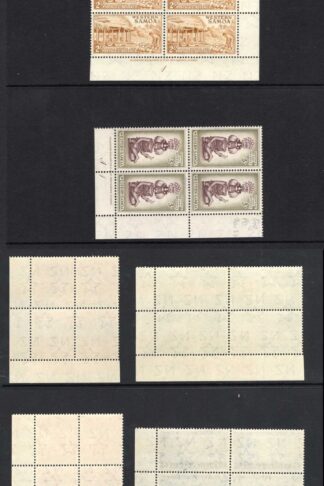 Samoa SG219-228 Set of 10 in U/M Plate Blocks Cat 140 pounds
