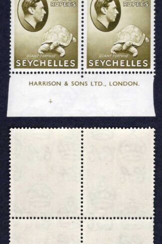Seychelles SG148 1938 2r25 (Chalky) imprint block of four U/M Cat 340 pounds