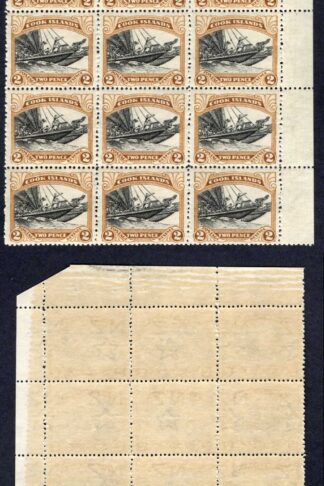 Cook Islands SG108 2d Wmk Single NZ Star U/M Corner Block of 15 Cat 22.51