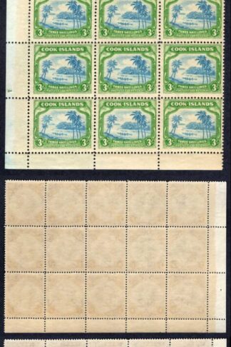 Cook Islands SG127/9 Set of 3 Wmk Single NZ U/M Corner Block of 15 Cat 1275++