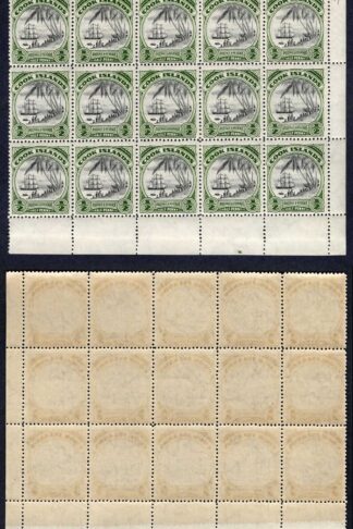 Cook Islands SG137w 1/2 Wmk Sideways Inverted U/M Corner Block of 15 Cat 97.50
